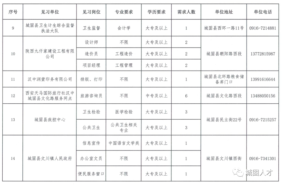 城固县卫生健康局最新招聘信息全面解析