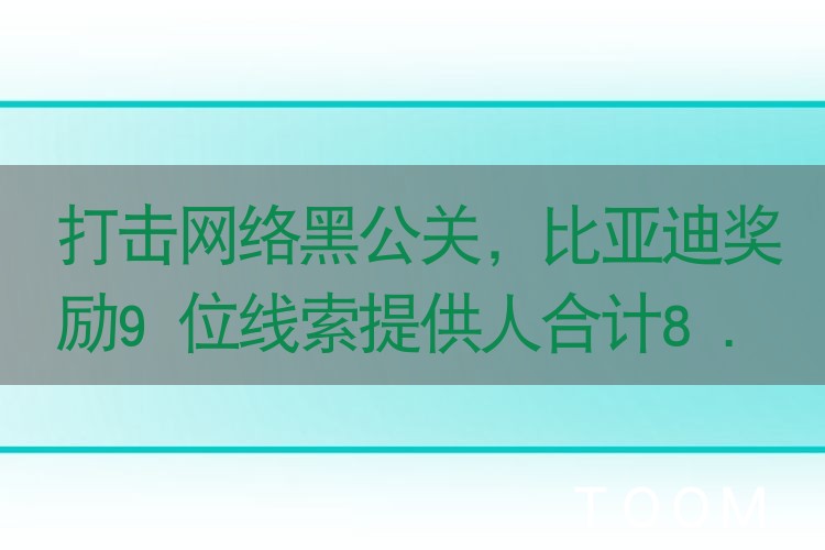 比亚迪黑公关线索奖励背后的深度解读