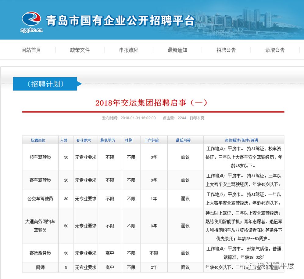 阳谷县交通运输局最新招聘信息